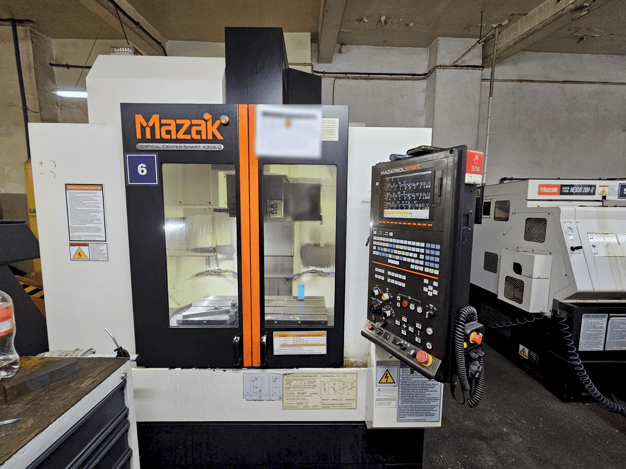 Frontansicht der Mazak VCS 430A L  Maschine