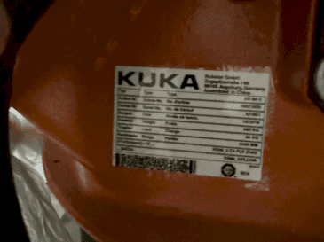 Typenschild der KUKA KR16-2  Maschine