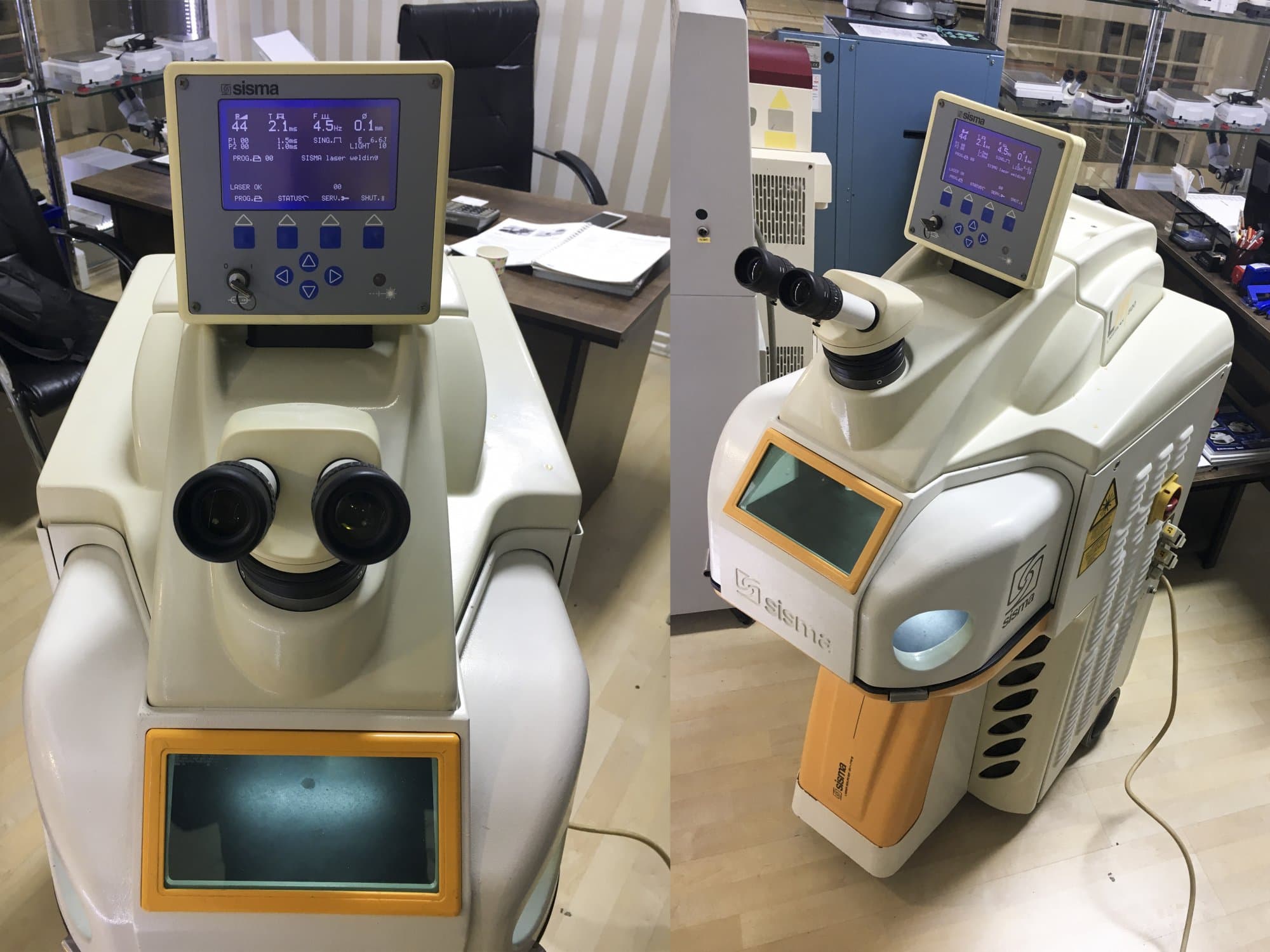 Vorder- und Seitenansicht der SISMA LM 500 Maschine