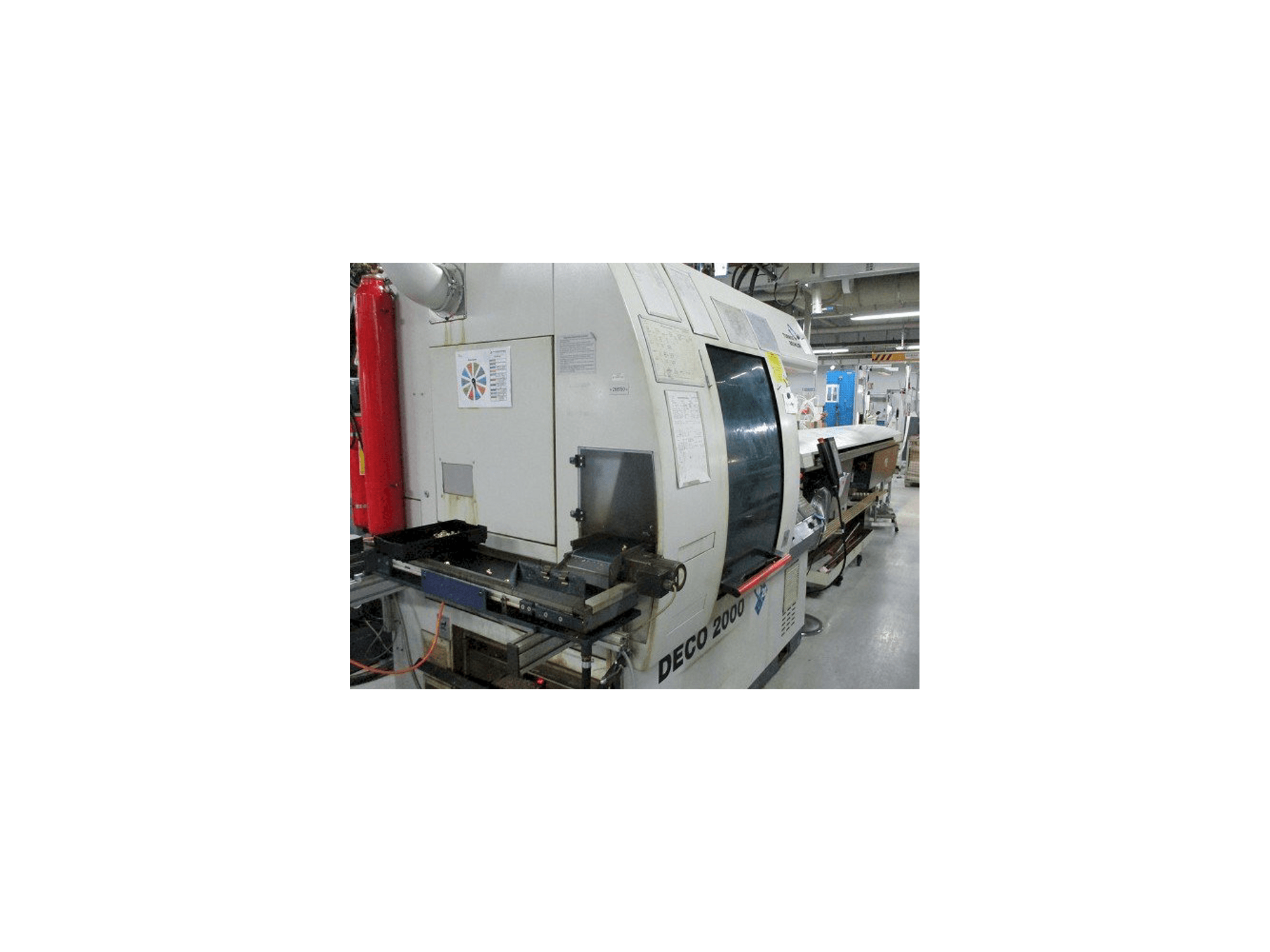 Linke Seitenansicht der Tornos-Bechler DECO 20 Maschine