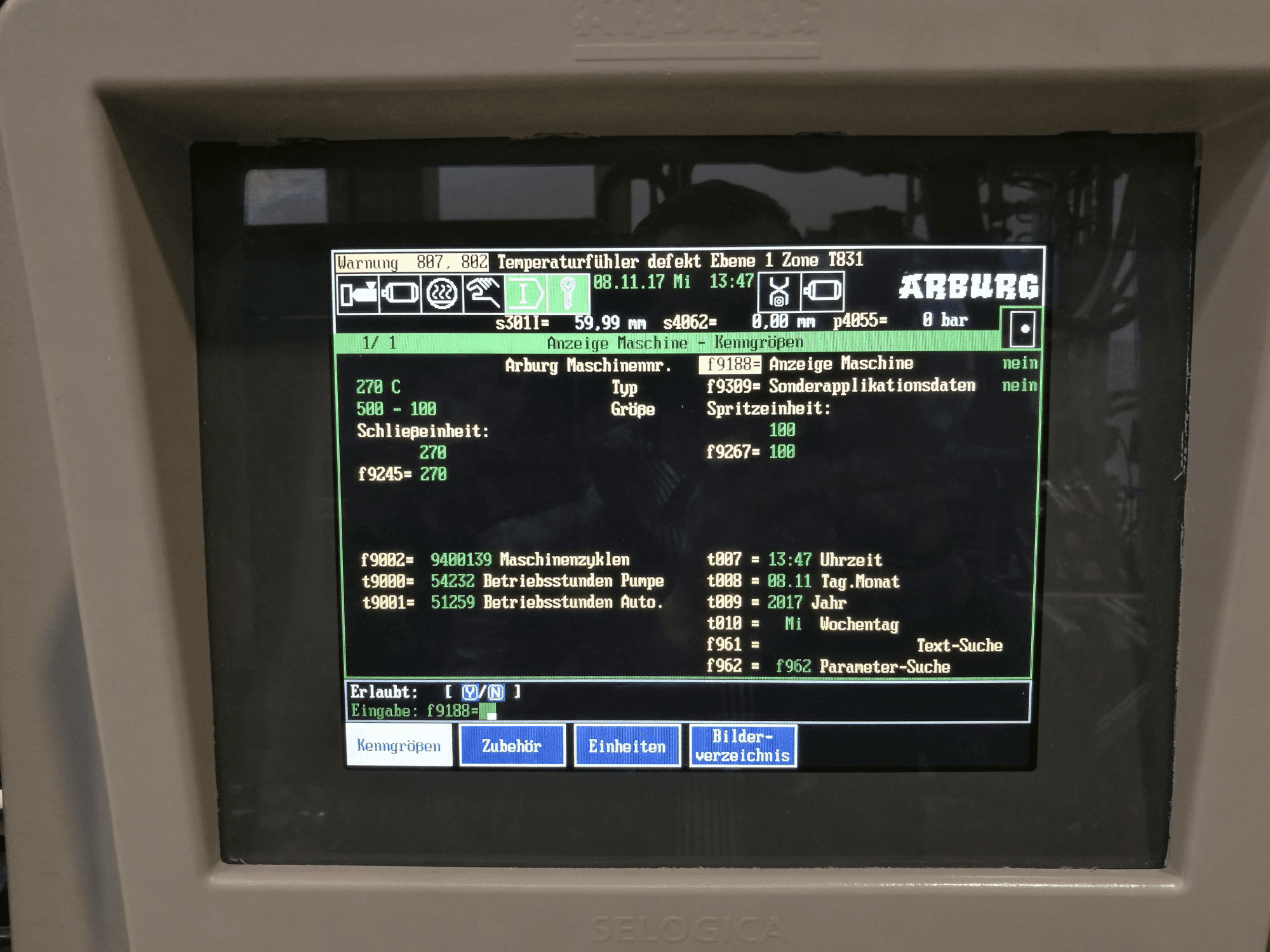 Steuergerät 2 der Arburg 270C 500-100 Maschine